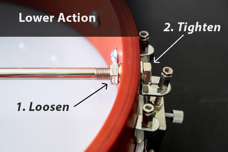 Diagram for lowering string action on banjo