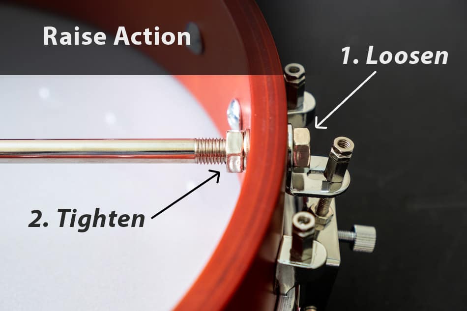 Diagram for raising string action on banjo
